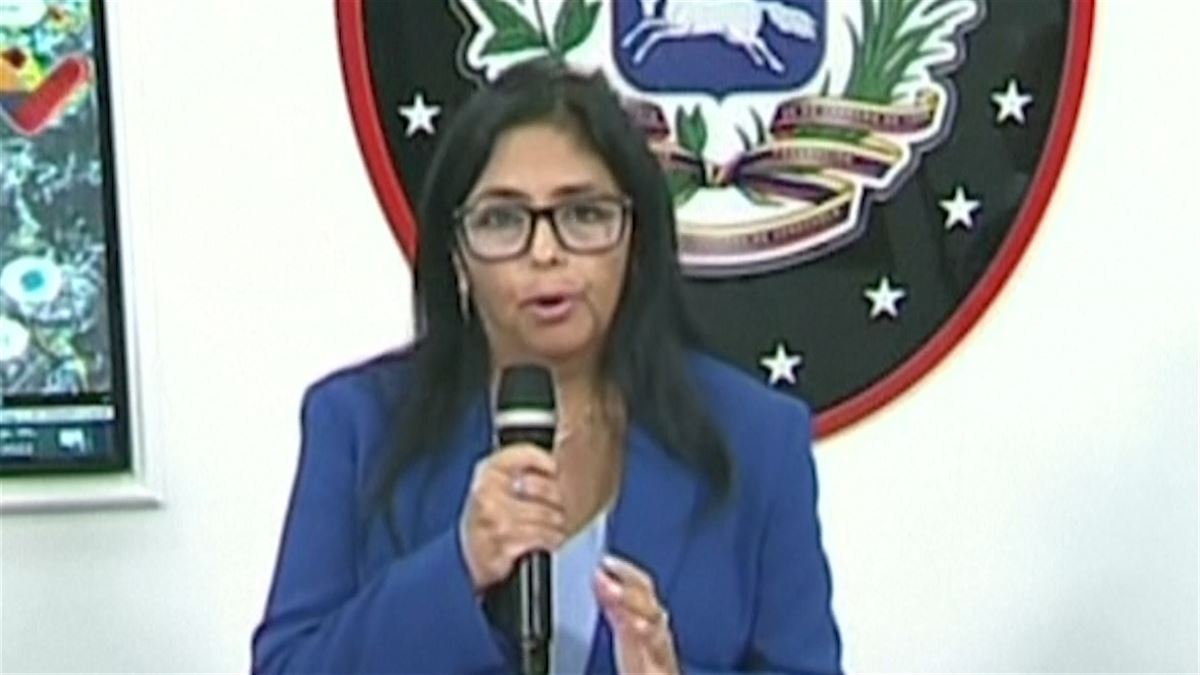 Delcy Rodríguez. Imagen obtenida de un vídeo de Agencias.