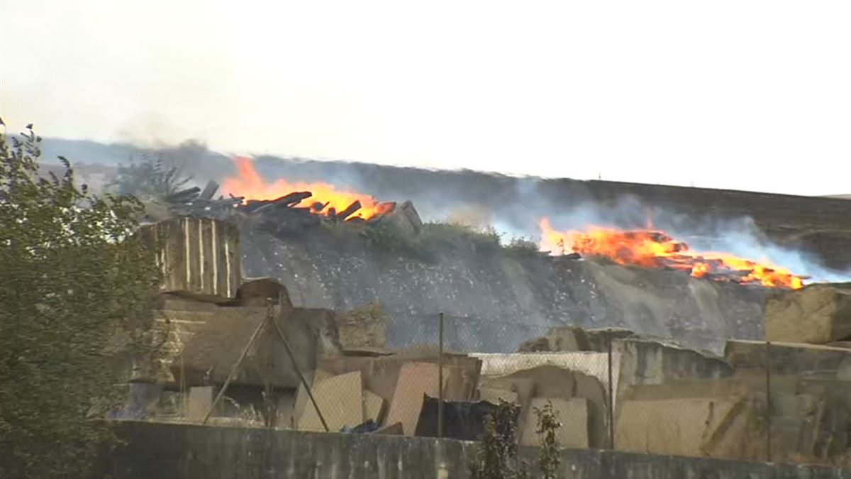 El incendio de Badostain. Imagen obtenida de un vídeo de ETB