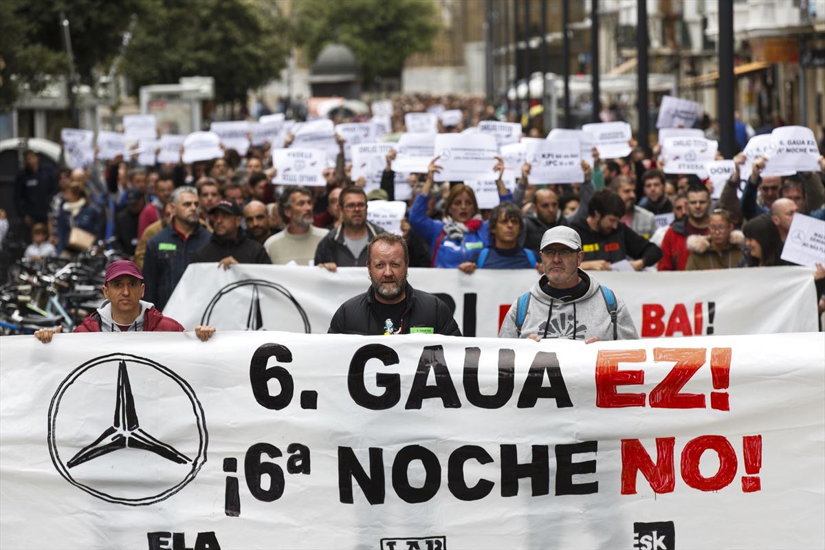 Manifestación de la plantilla de Mercedes.