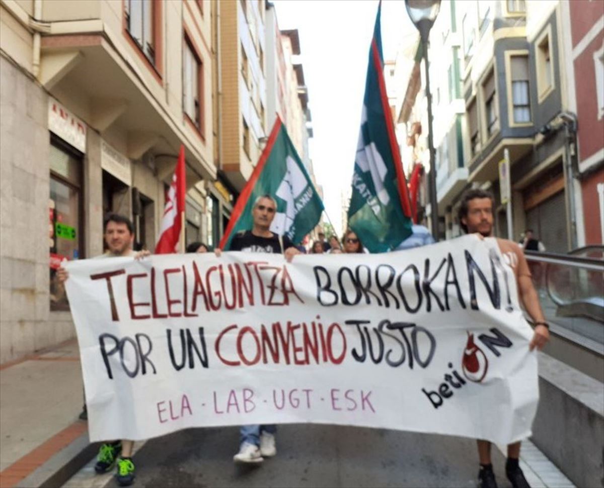 Una manifestación de los trabajadores de BetiOn. Foto: ELA.