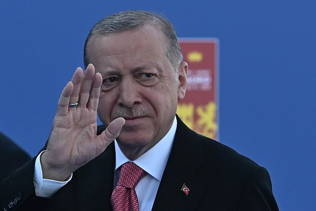 El presidente turco, Recep Tayyip Erdogan, en la cumbre de la OTAN. Foto de archivo: EFE