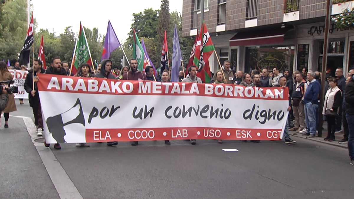 Manifestación de los trabajadores del metal en Vitoria-Gasteiz