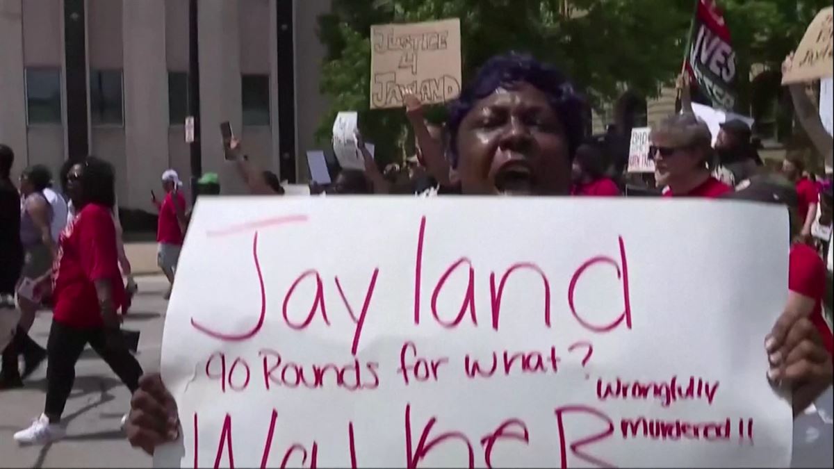 Protestas en Estado Unidos. Imagen obtenida de un vídeo de EITB Media.