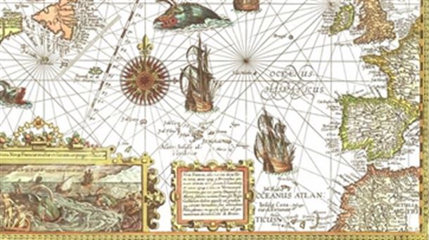 Mapa histórico de los puertos balleneros visitados por pescadores vascos