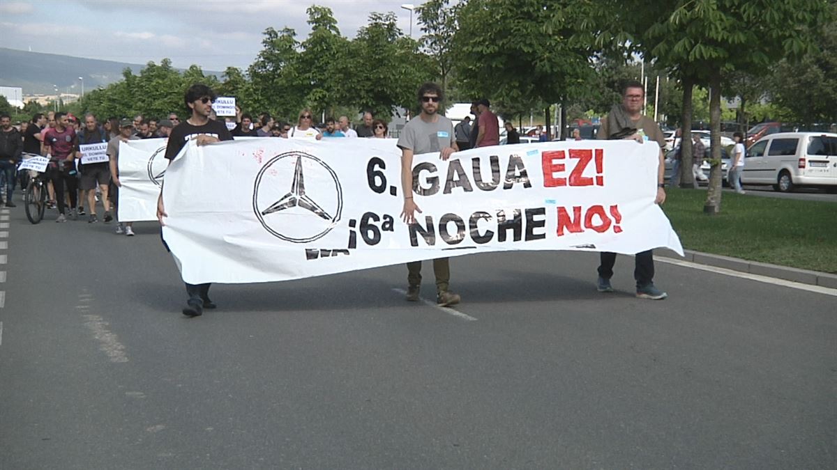 Manfestación en Vitoria. Imagen obtenida de un vídeo de EITB Media.