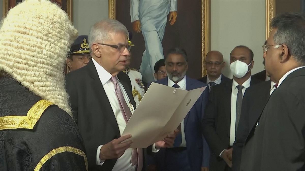 Ranil Wickremesinghe. Imagen obtenida de un vídeo de Agencias.