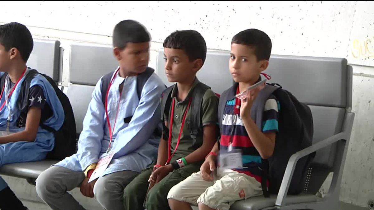 Niños saharauis recién llegados a Euskal Herria. Foto: EITB