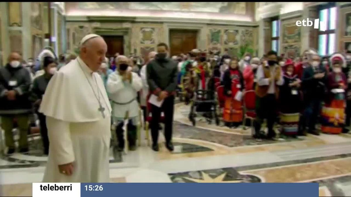 El Papa en Canadá. Una foto sacada de un vídeo de EITB Media.