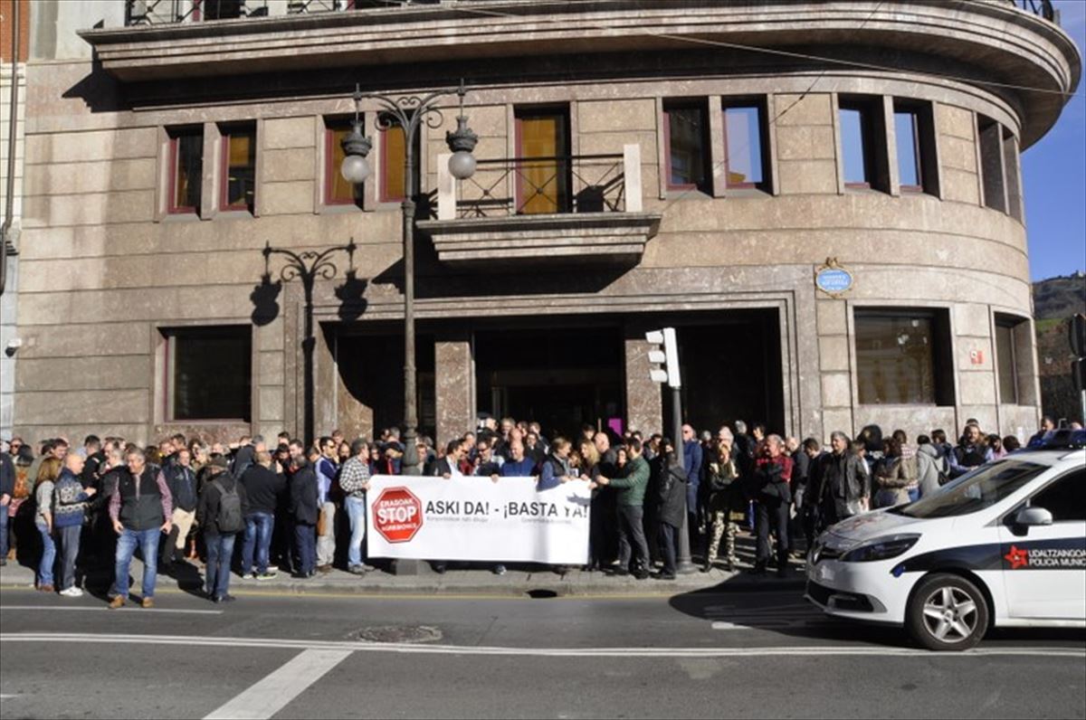 Una protesta de Metro Bilbao. Foto de archivo: ELA.