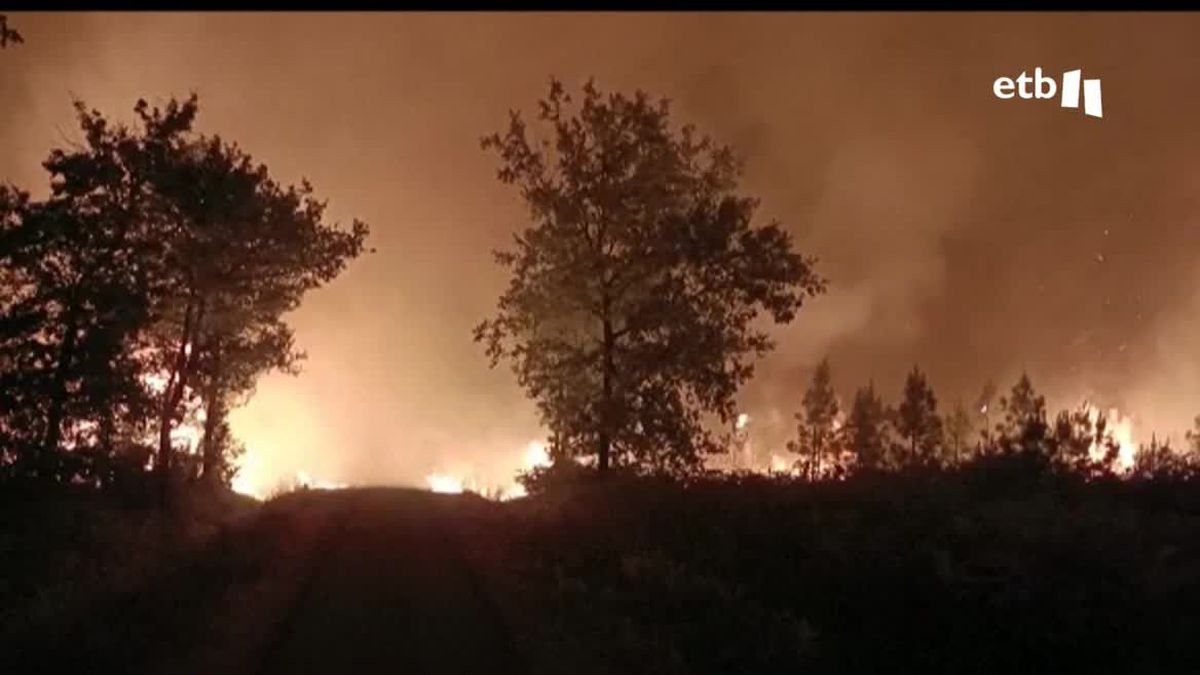 El grave incendio en Gironda y Las Landas. Imagen: EITB Media