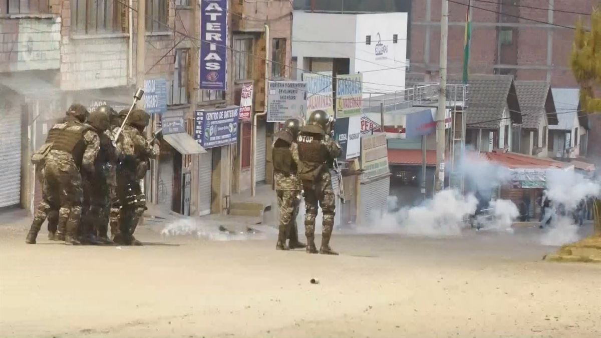 Incidentes en La Paz. Imagen obtenida de un vídeo de Agencias.