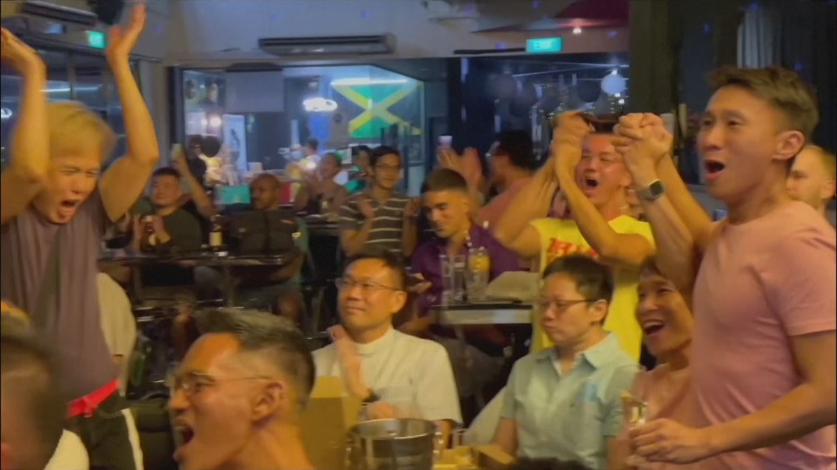 Celebración en Singapur. Imagen obtenida de un vídeo de Agencias.