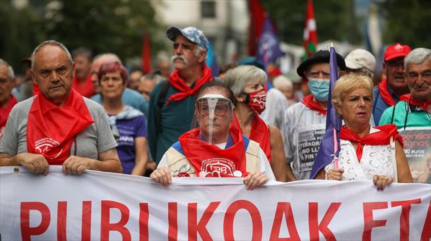 Pensionistas se manifiestan en Bilbao. Foto: EFE