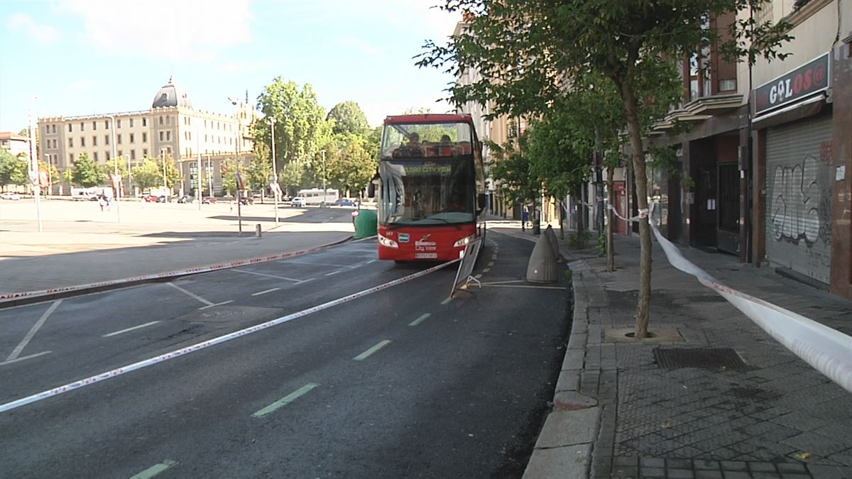 Bilbao, esta mañana. Imagen obtenida de un vídeo de EITB Media.