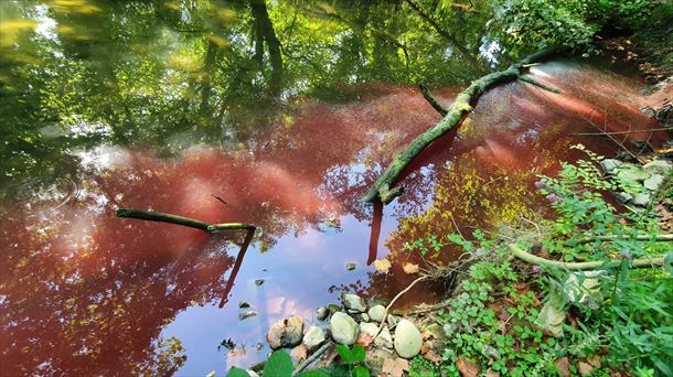 Vertido en el río Urola. Imagen: Eguzki