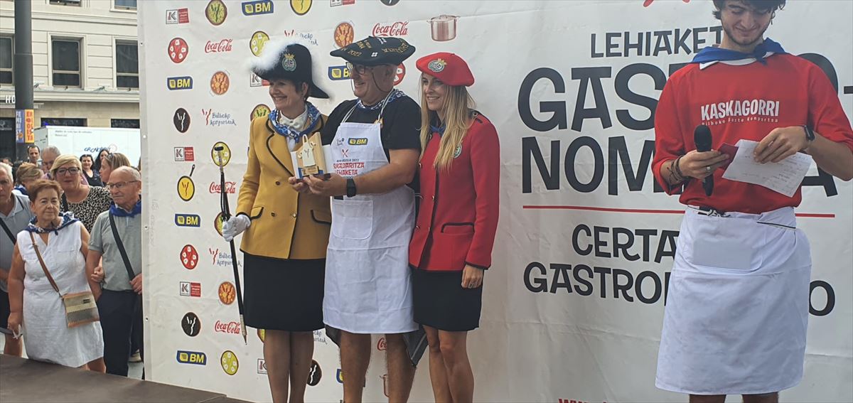 Reparto de premios del Certamen Gastronómico de Aste Nagusia. Foto: Bilboko Konpartsak