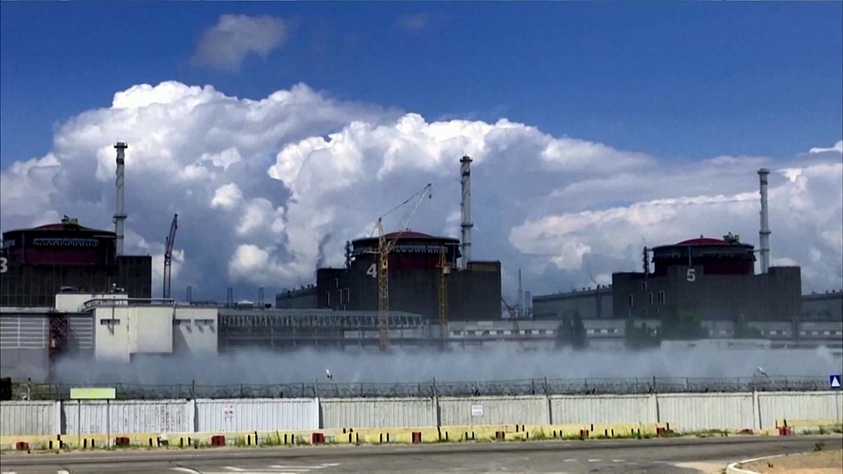 Zaporizhiako zentral nuklearra EITB Mediaren bideo batetik ateratako irudi batean.