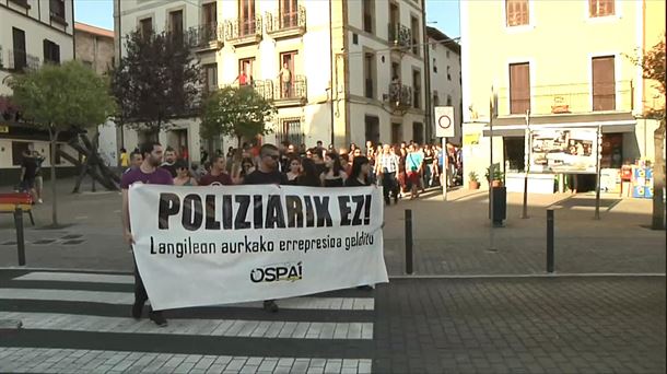 Manifestación de esta tarde en Alsasua. Foto: EITB Media