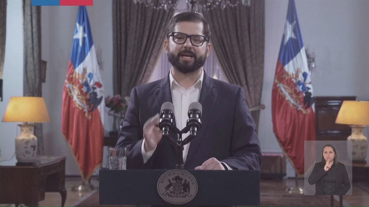Gabriel Boric, presidente de Chile. Imagen obtenida de un vídeo de Agencias.