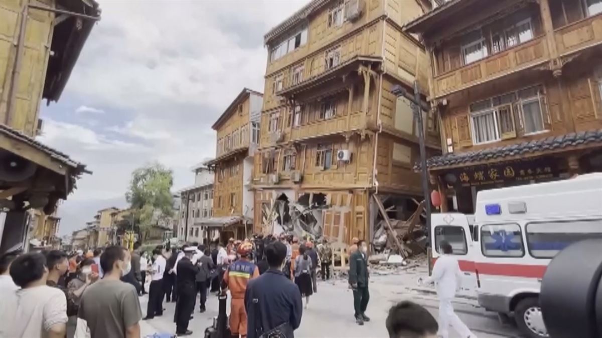 Terremoto en Sichuan. Imagen obtenida de un vídeo de Agencias.