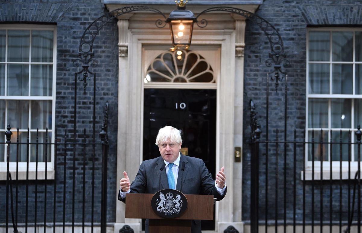 Boris Johnson, en su último discurso como primer ministro