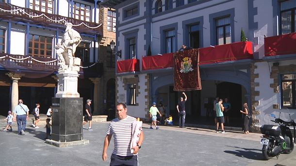 Getaria, esta mañana. Imagen obtenida de un vídeo de EITB Media.