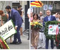 Las delegaciones del PNV y EH Bildu, en la Diada catalana