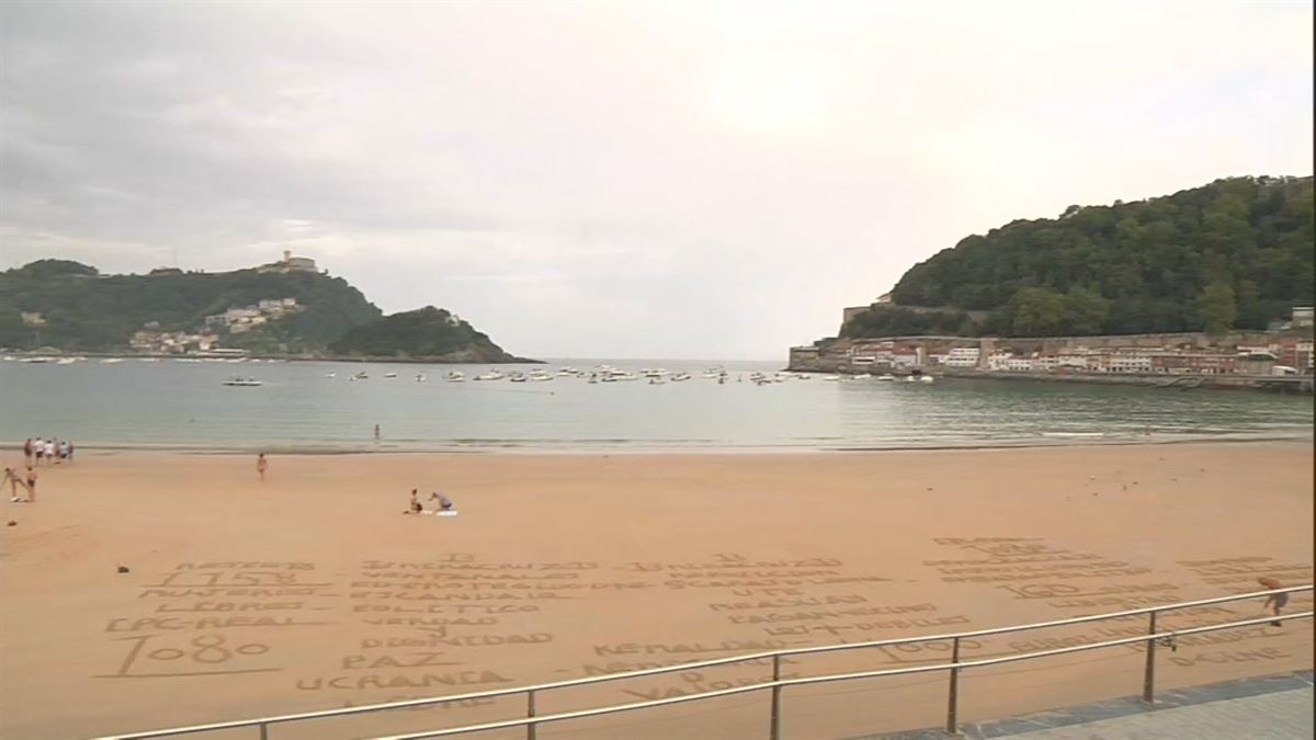 San Sebastián, esta mañana. Imagen obtenida de un vídeo de EITB Media.