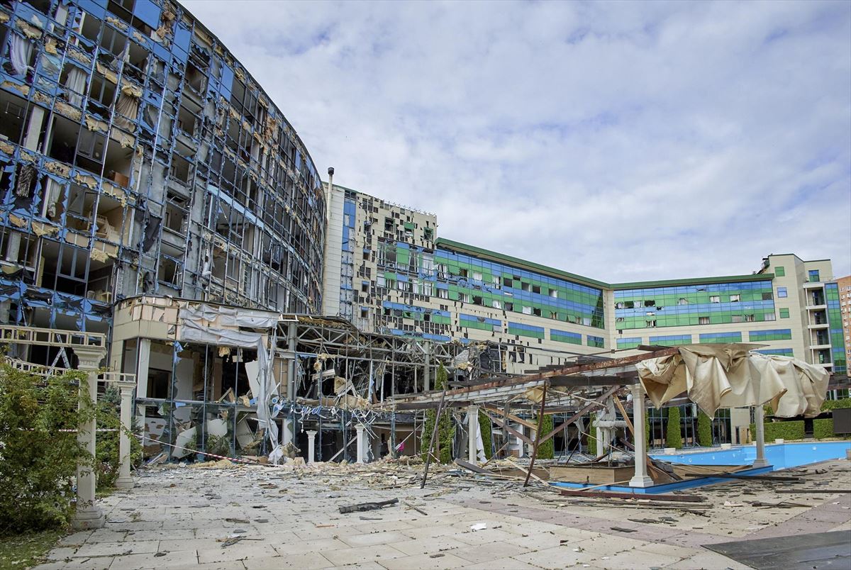 Imagen de un centro comercial de Járkov, zona de la que las tropas rusas se han retirado