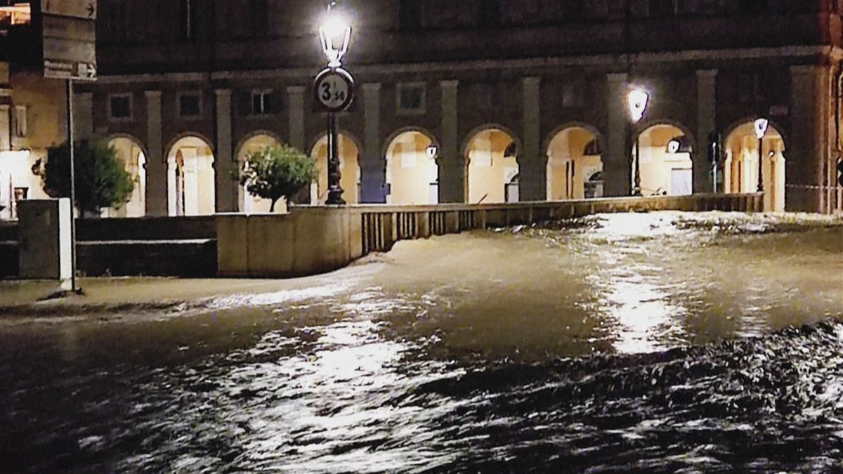 Inundaciones en Senigallia. Imagen obtenida de un vídeo de Reuters.