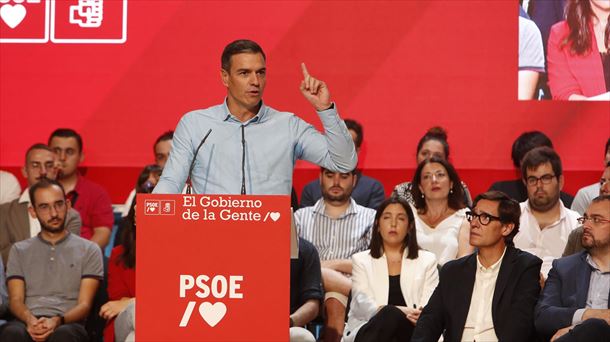 Pedro Sanchez PSOEren Kongresuan, larunbat honetan. Argazkia: EFE