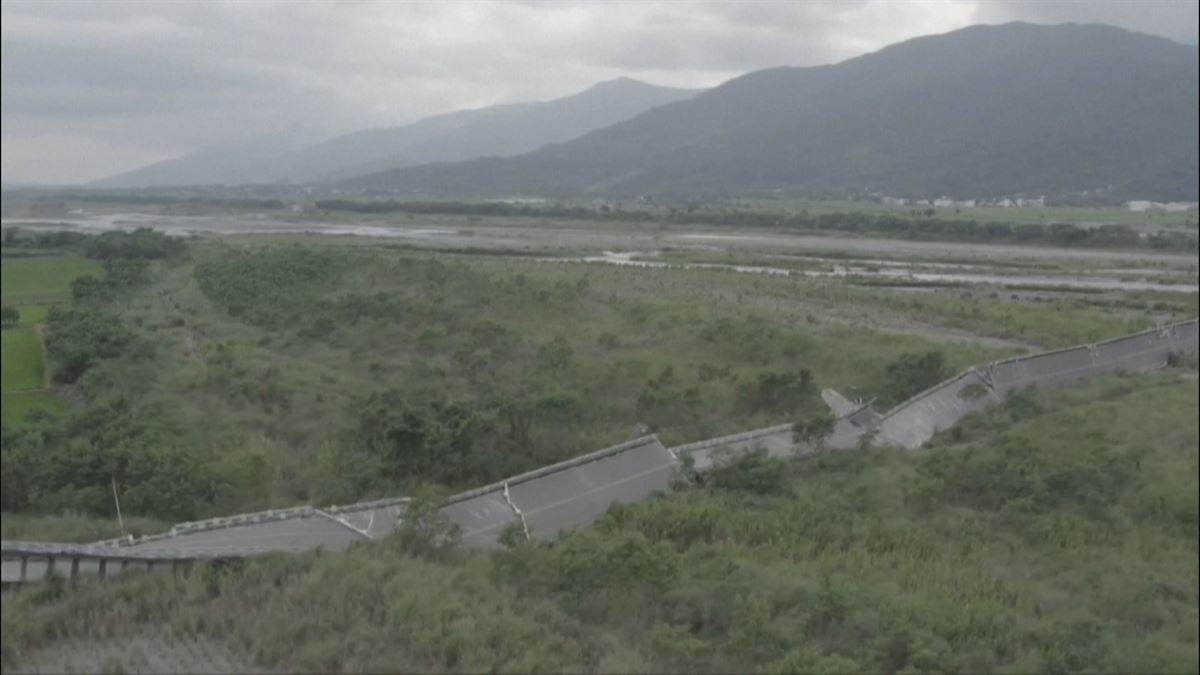 Terremoto en Taiwán. Imagen obtenida de un vídeo de Agencias.