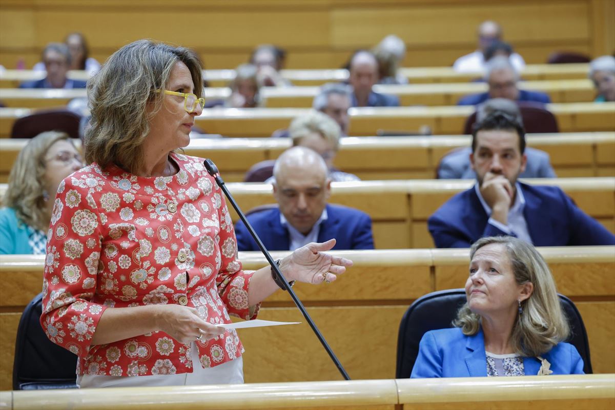 La ministra española Teresa Ribera, este martes, en el Senado