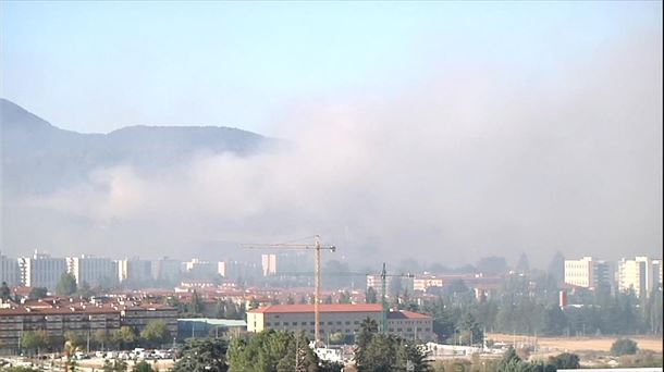 Incendio en el monte Ezkaba. Imagen: EITB Media