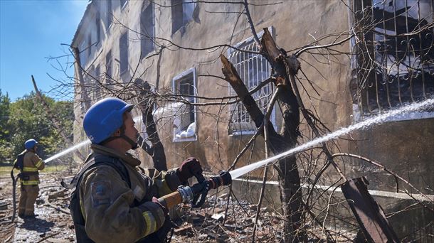 Un edificio en Donetsk, tras un ataque