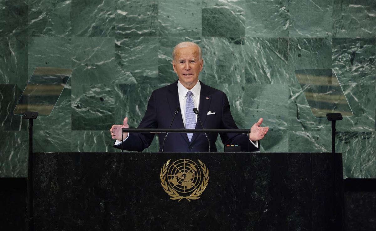 El presidente de Estados Unidos, Joe Biden, en la Asamblea General de Naciones Unidas. Foto: EFE