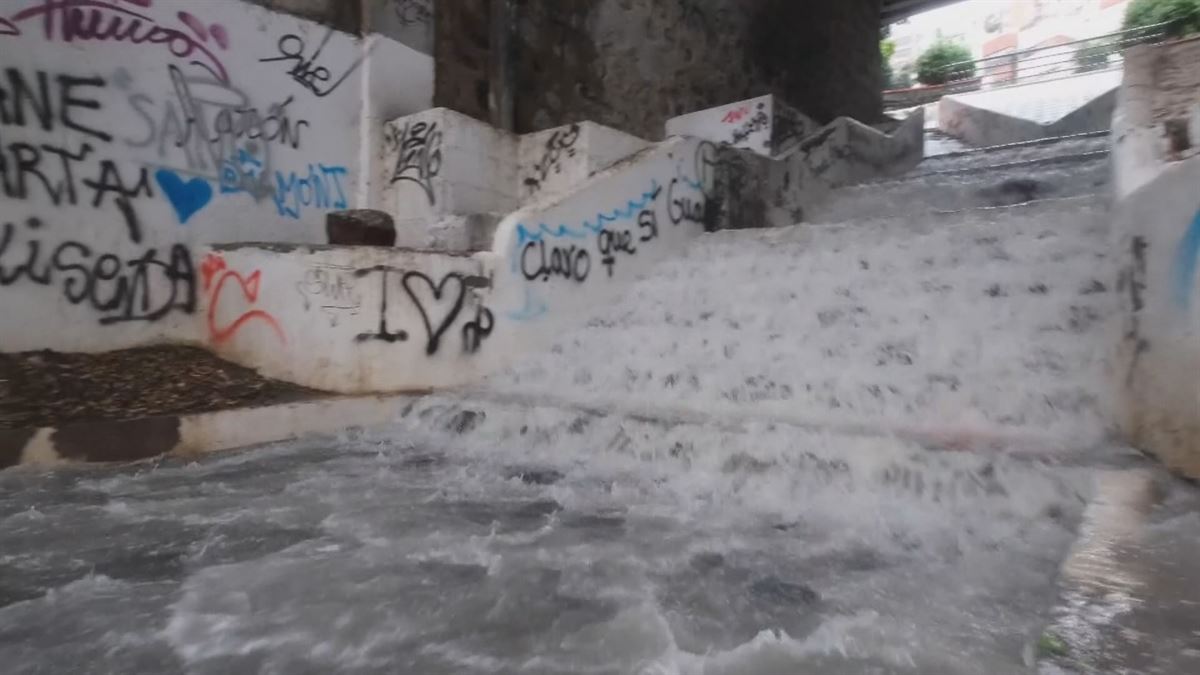 Inundaciones en Canarias. Imagen obtenida de un vídeo de Agencias.