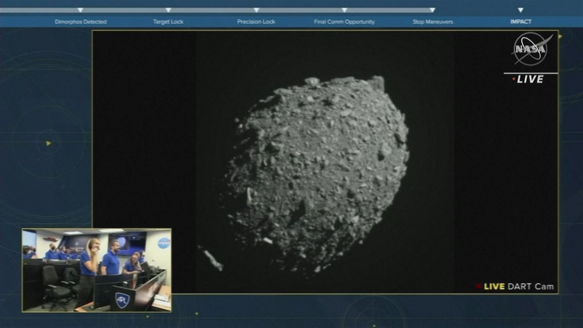 Momento del impacto. Imagen obtenida de un vídeo de la NASA.