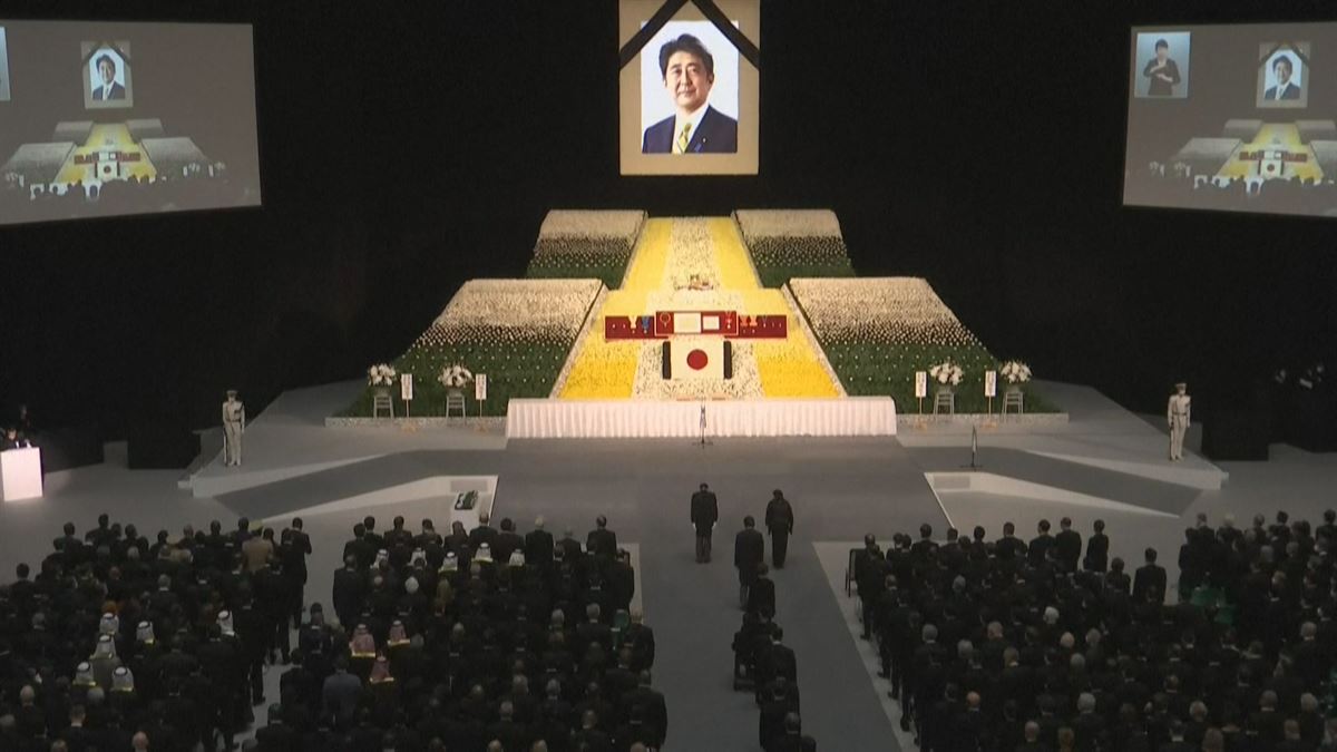 Funeral de Shinzo Abe. Imagen obtenida de un vídeo de Agencias.