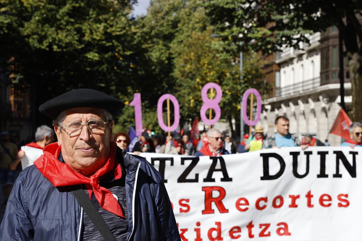 Imagen de una manifestación de pensionistas en Bilbao