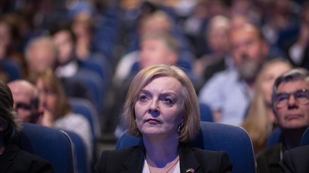 Truss, siguiendo un discurso en el Congreso del Partido Conservador, en la tarde de ayer. 