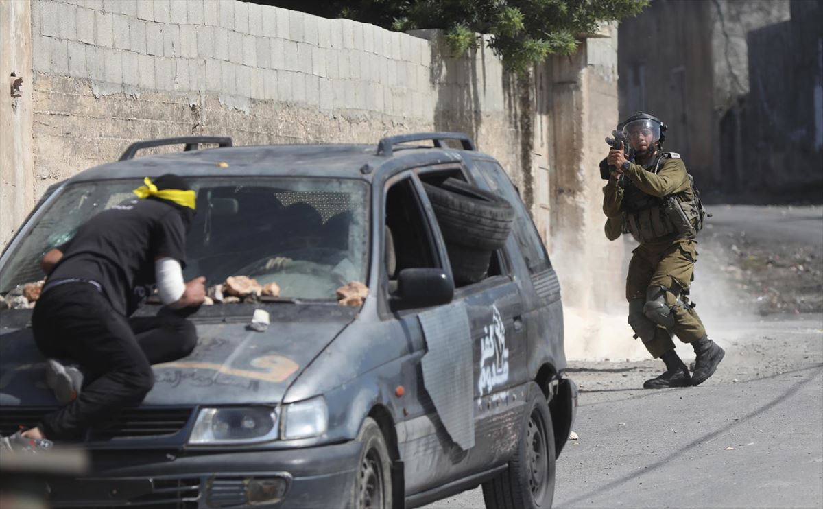 Liskarrak Zisjordanian, Israelgo asentamenduen aurkako manifestazio baten ondoren.