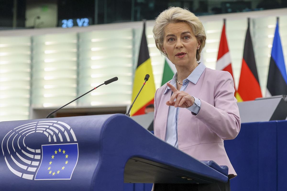 Ursula von der Leyen Europako Batzordeko presidentea, artxiboko irudian. Argazkia: EFE. 