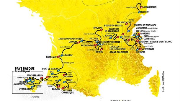 Recorrido del Tour de Francia 2023