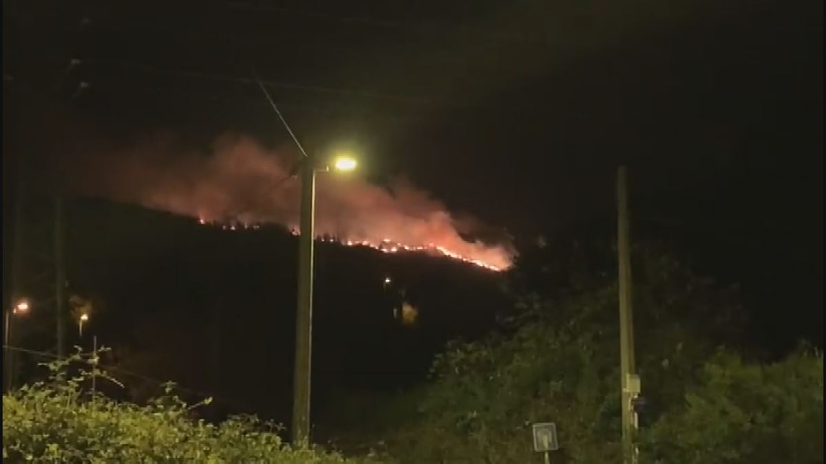 Incendio en Bizkaia. Imagen obtenida de un vídeo de Boulevard Radio Euskadi.