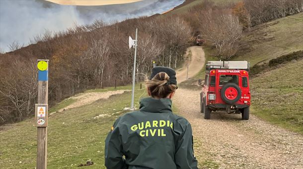 Incendio en Valcarlos, Navarra. Foto: Guardia Civil. 