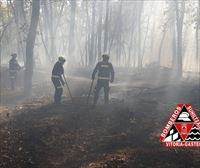 Los bomberos trabajan para sofocar un incendio en el Gorbea, aunque ya está controlado