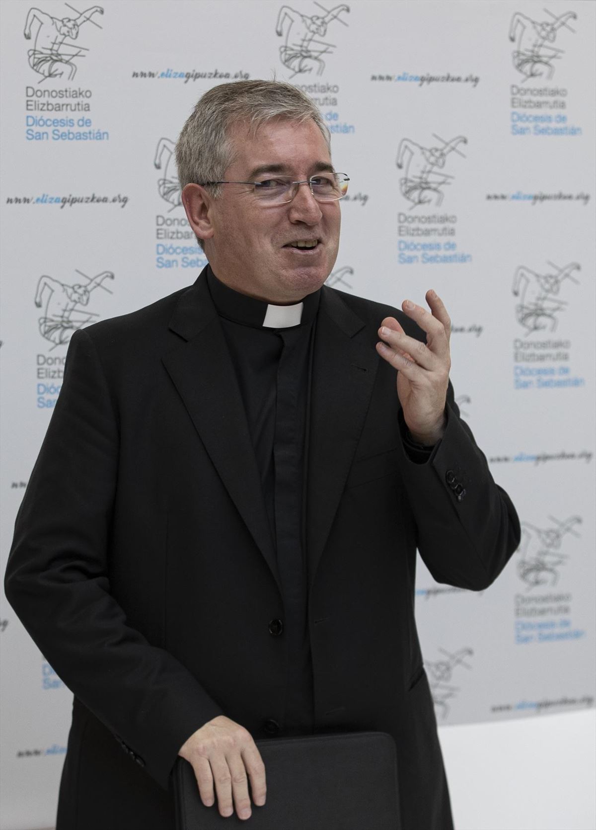 Fernando Prado, nuevo obispo de San Sebastián, en el acto de su nombramiento. Foto: EFE