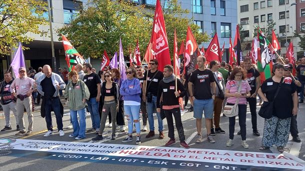 Bizkaiko Melaleko sindikatuek deitutako manifestazioa. Artxiboko argazkia: @CCOOIndu