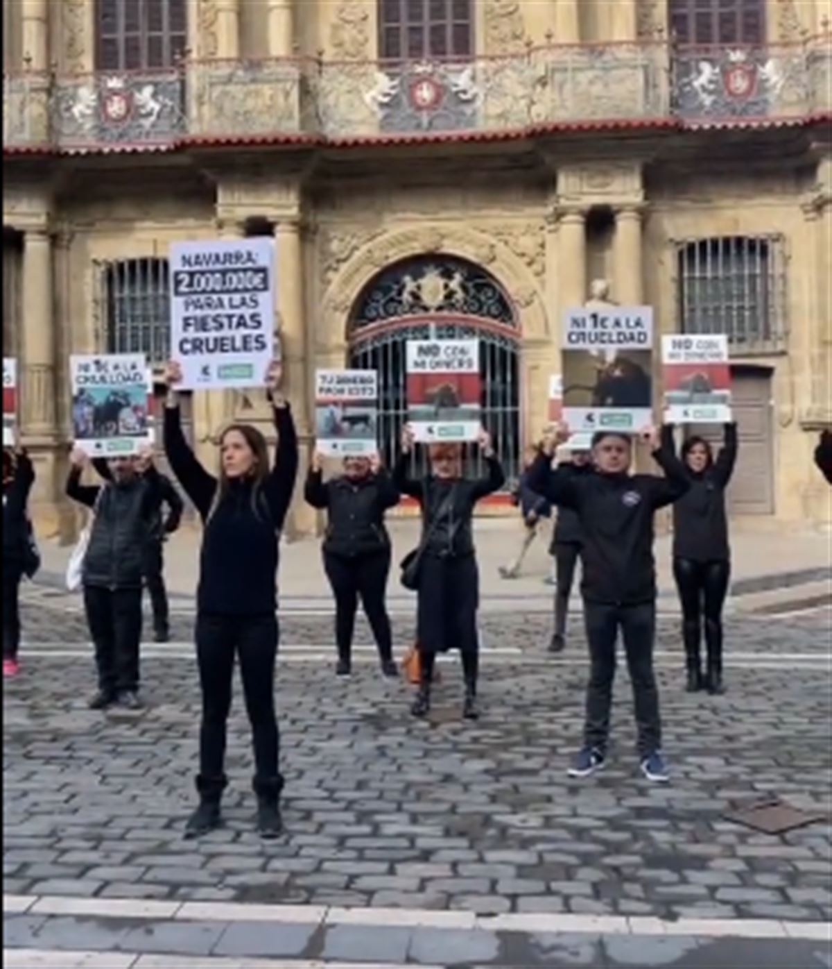 Protesta antitaurina en Pamplona. Foto: Animanaturalis